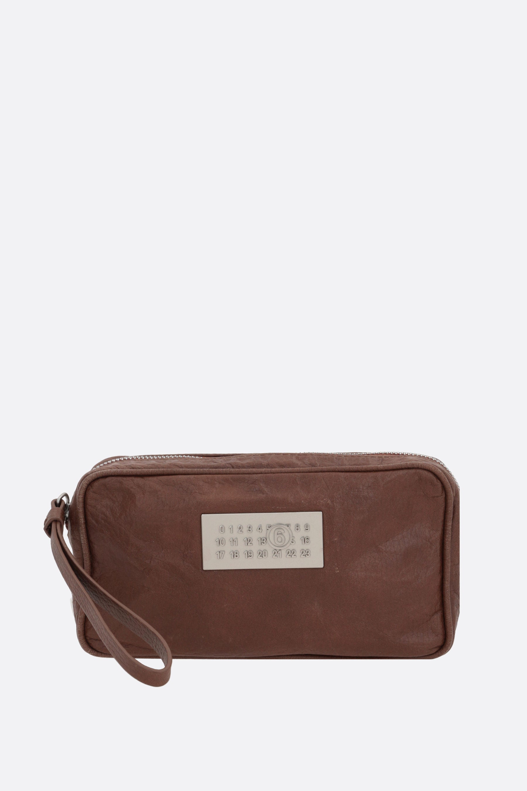 Numeric Signature vintage grainy leather clutch