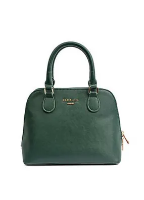 Paradox London Opera Green Faux Leather Top Handle Tote Bag