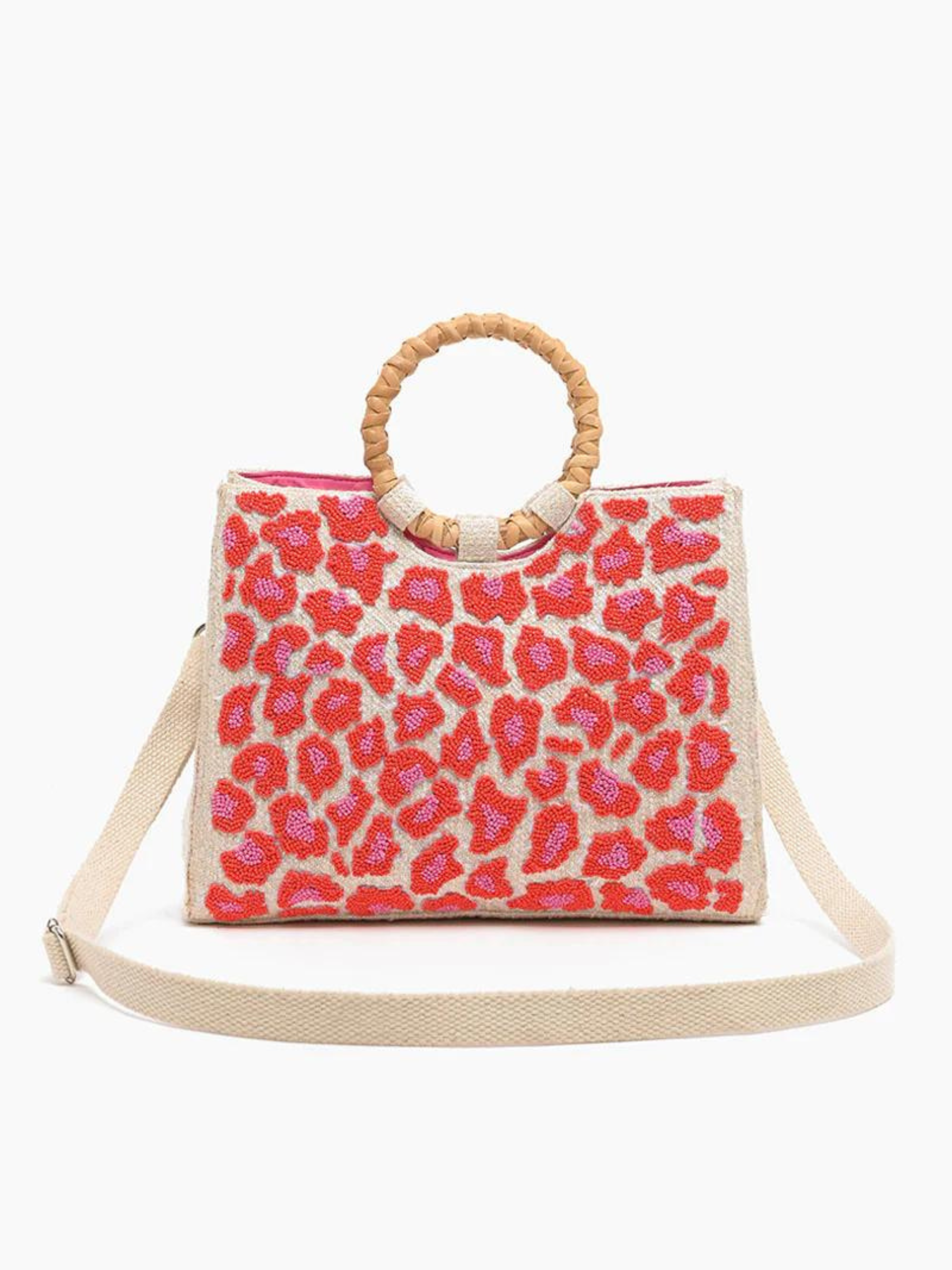 Pink Leopard Tote with Crossbody Straps