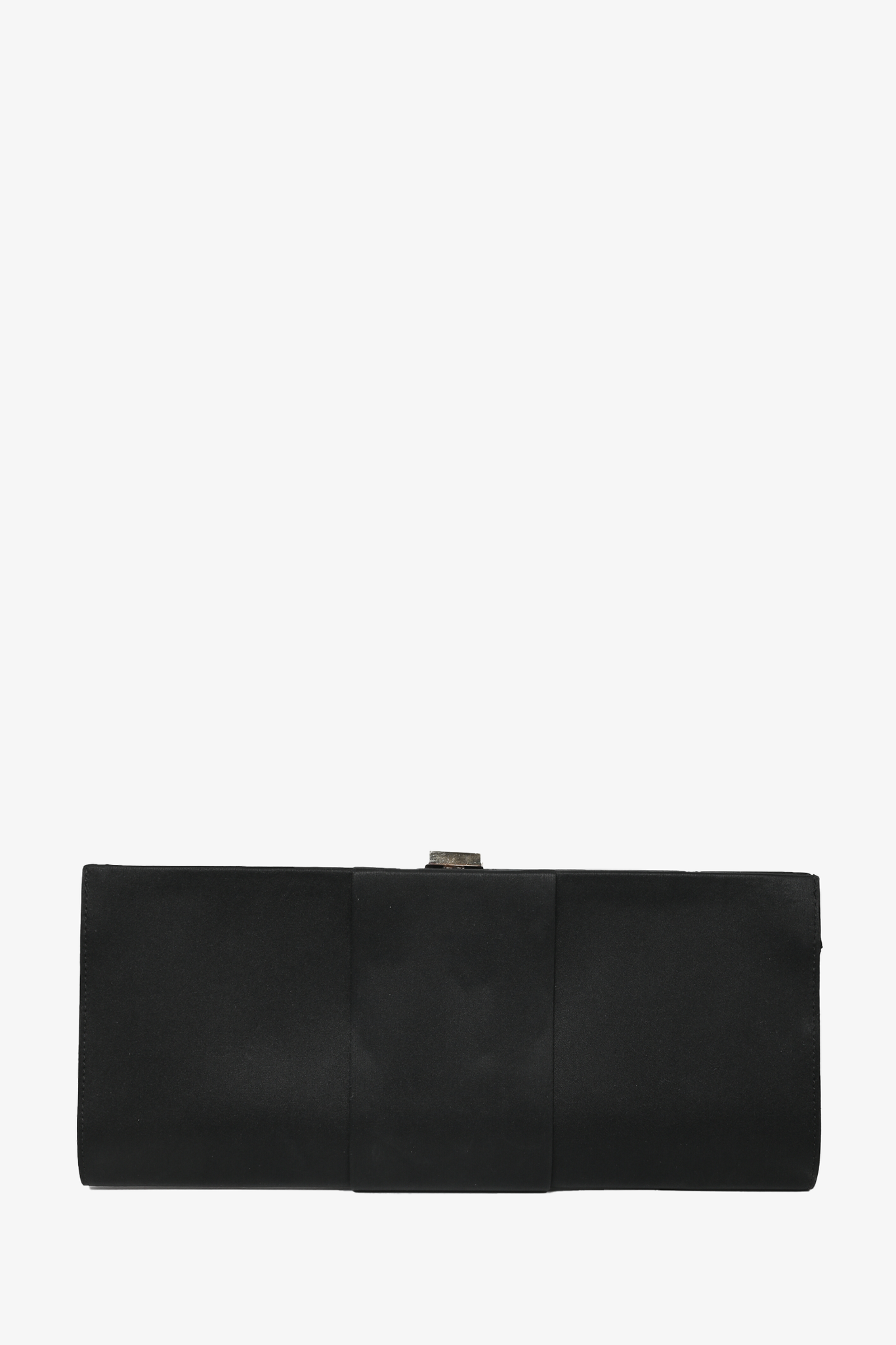 Roger Vivier Black Satin Crystal Clutch