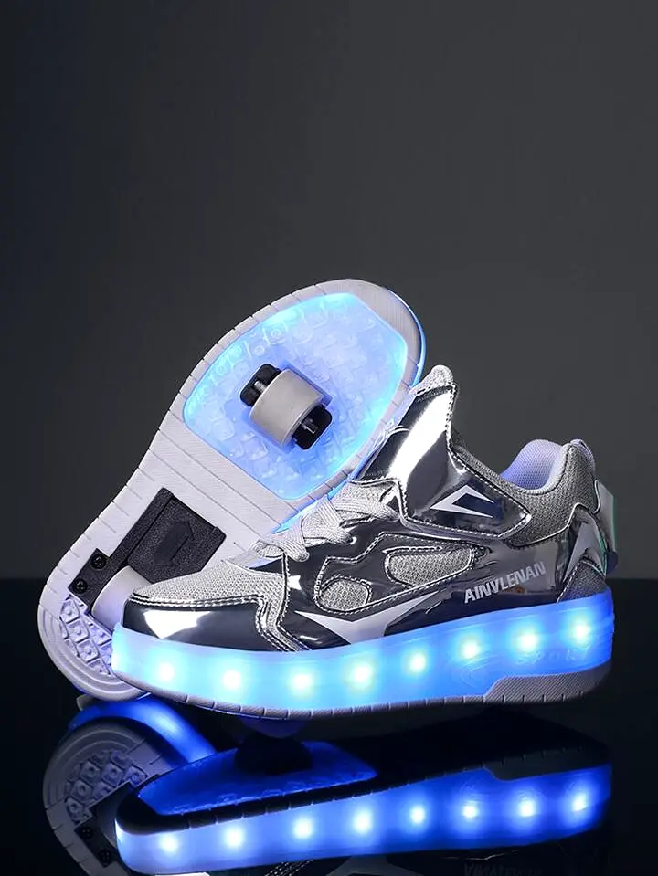 Roller Shoes USB Charge Girls Boys Sneakers with Wheels LED Roller Skates Shoes S1593178