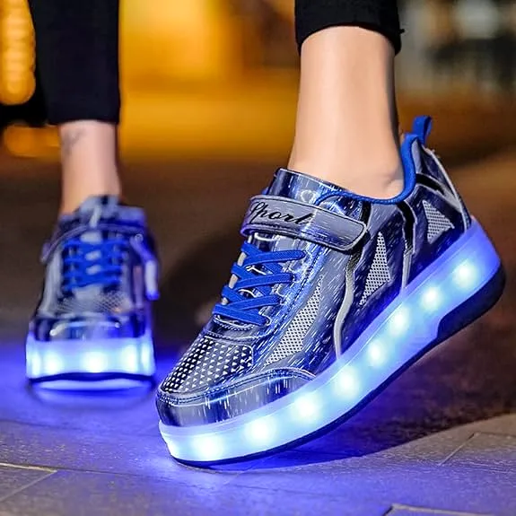 Roller Shoes USB Charge Girls Boys Sneakers with Wheels LED Roller Skates Shoes S4750966