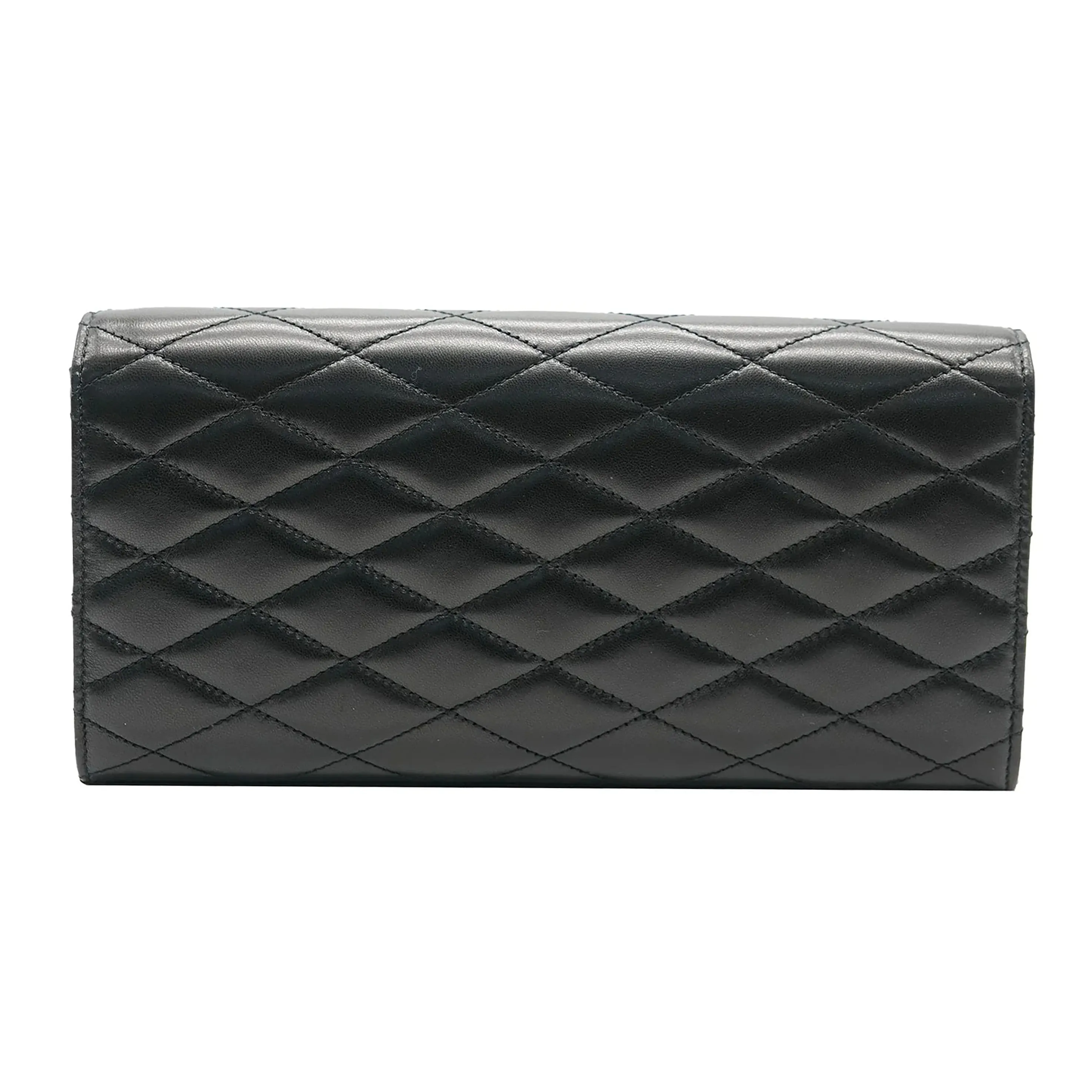 Saint Laurent Black Quilted Leather Monogram Kate Clutch