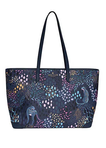 Sara Miller Midnight Leopard Large Tote Bag