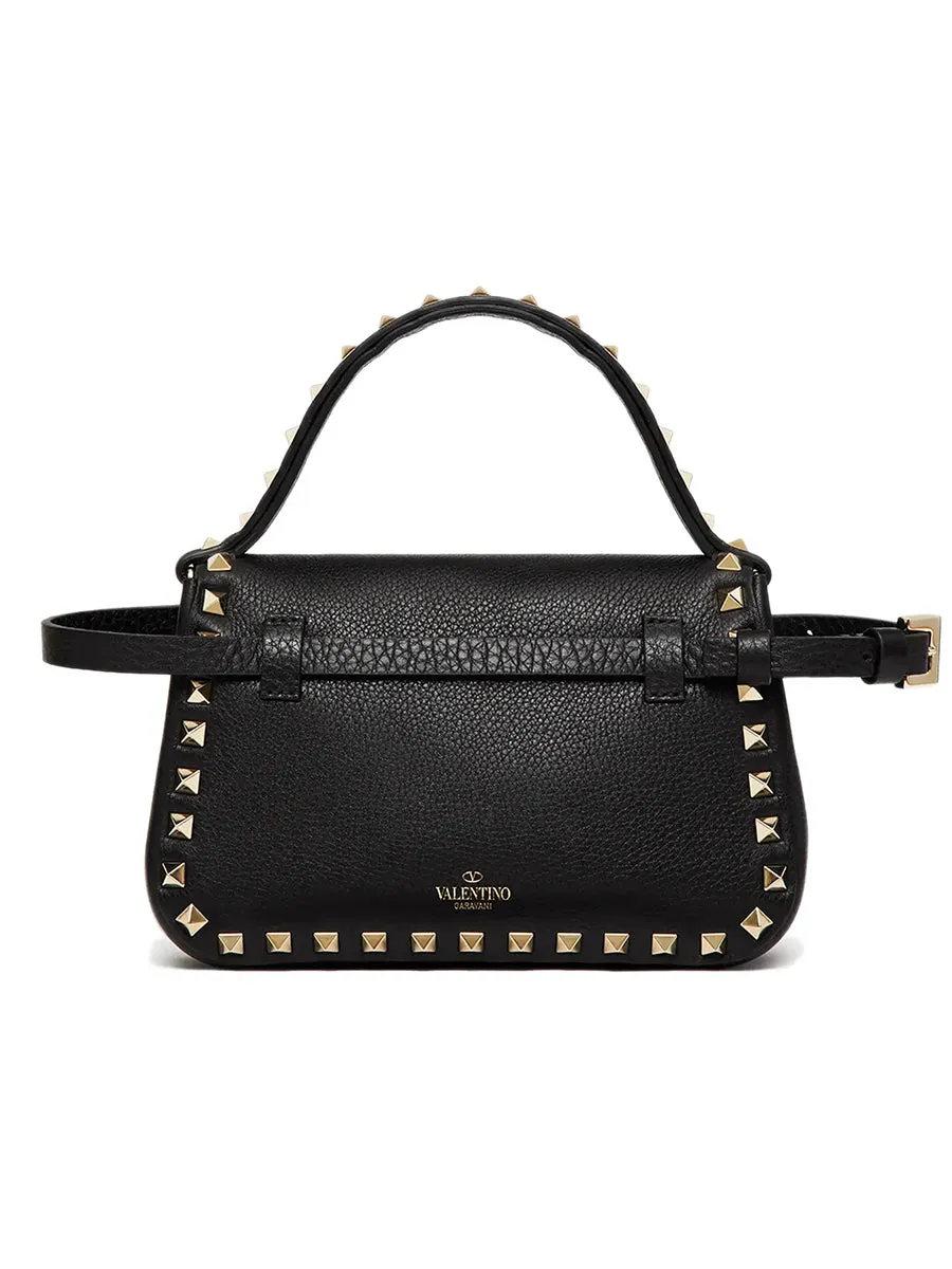 Small Rockstud Grainy Calfskin Handbag