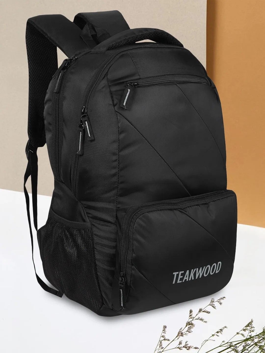 Teakwood Unisex Solid Black Bag/Backpack