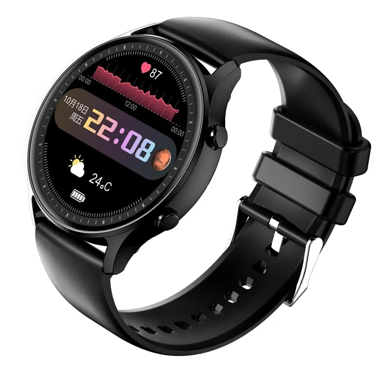 Unisex Round Screen Waterproof On Wrist Sports Smartwatch for IOS Android