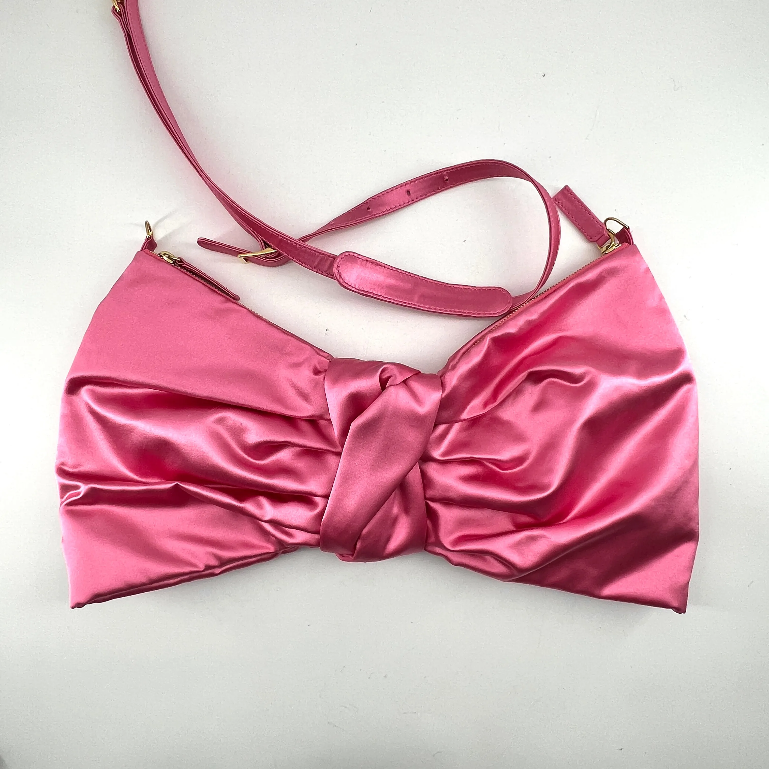 VALENTINO Pink Big Bow Clutch/ shoulder bag