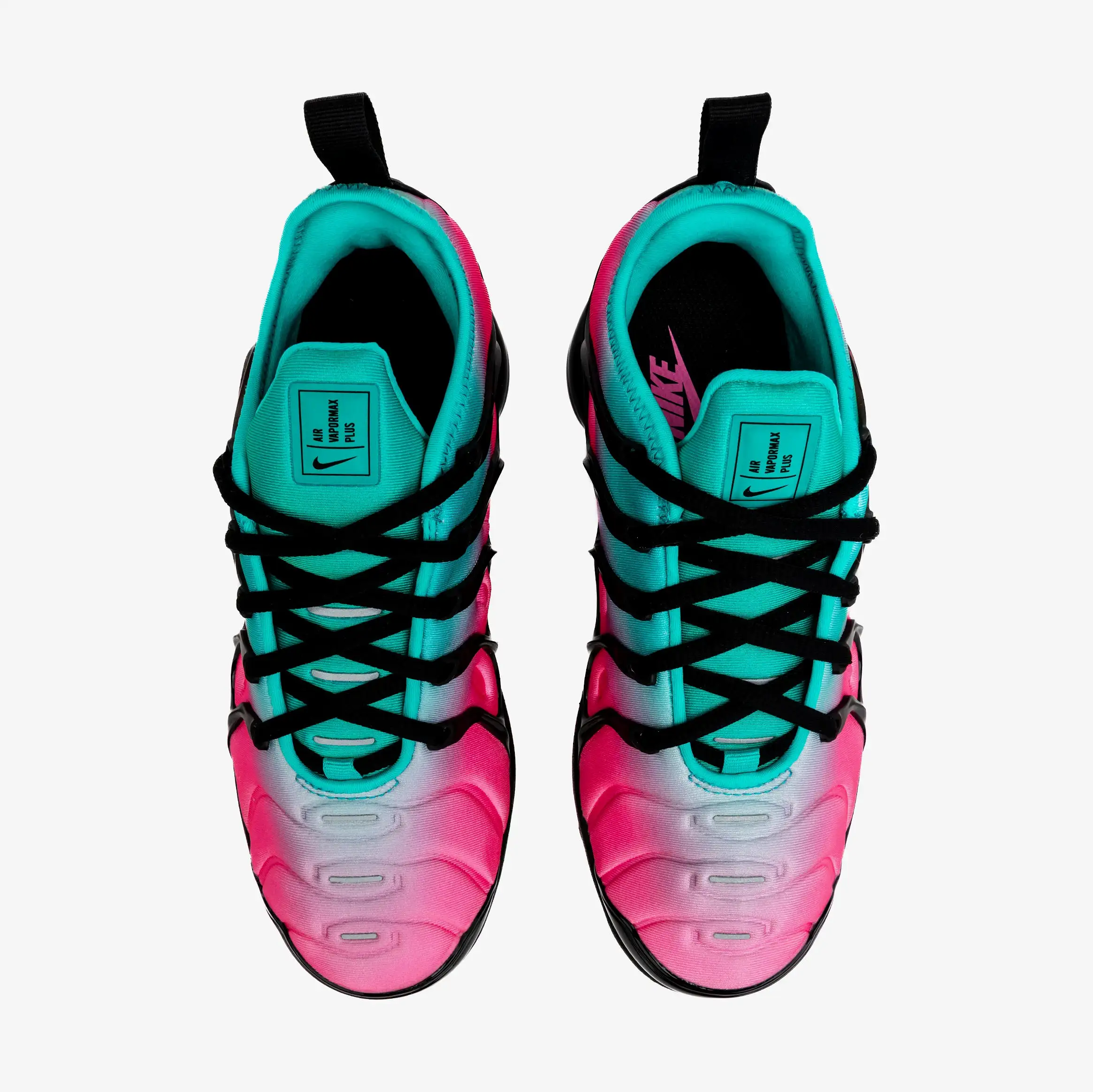 VaporMax Plus Womens Running Shoes (Black/Pink/Green)