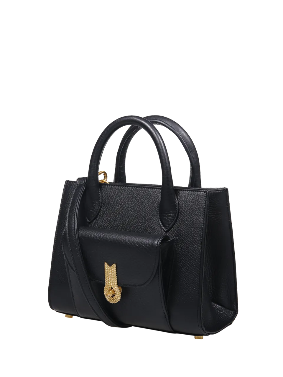 WOMAN AMATO DANIELE BLACK CALF LEATHER QUEEN TOTE MINI BAG