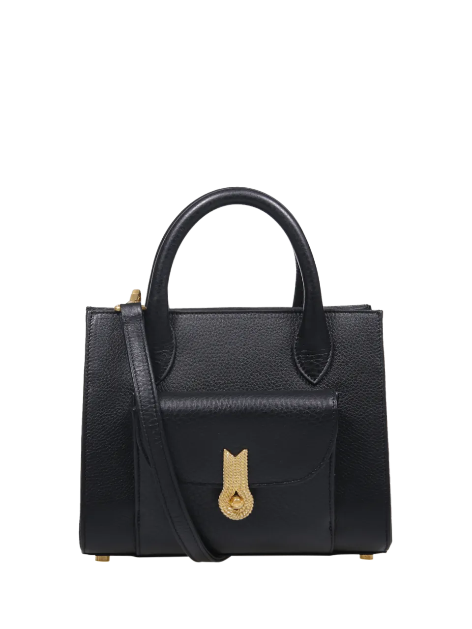 WOMAN AMATO DANIELE BLACK CALF LEATHER QUEEN TOTE MINI BAG