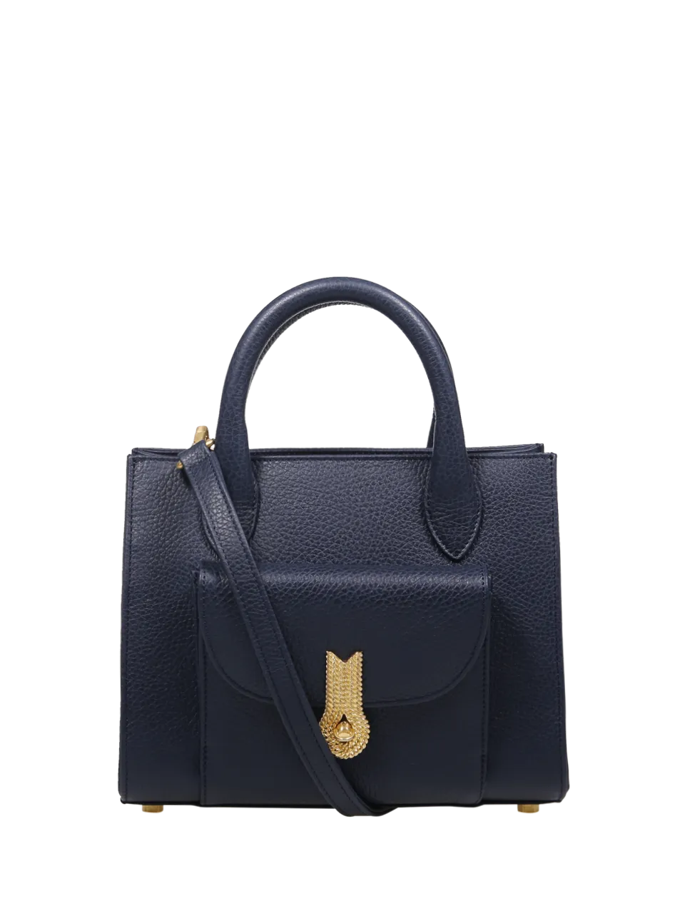 WOMAN AMATO DANIELE DARK BLUE CALF LEATHER QUEEN TOTE MINI BAG