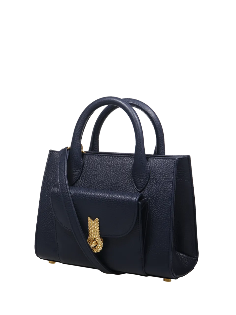 WOMAN AMATO DANIELE DARK BLUE CALF LEATHER QUEEN TOTE MINI BAG