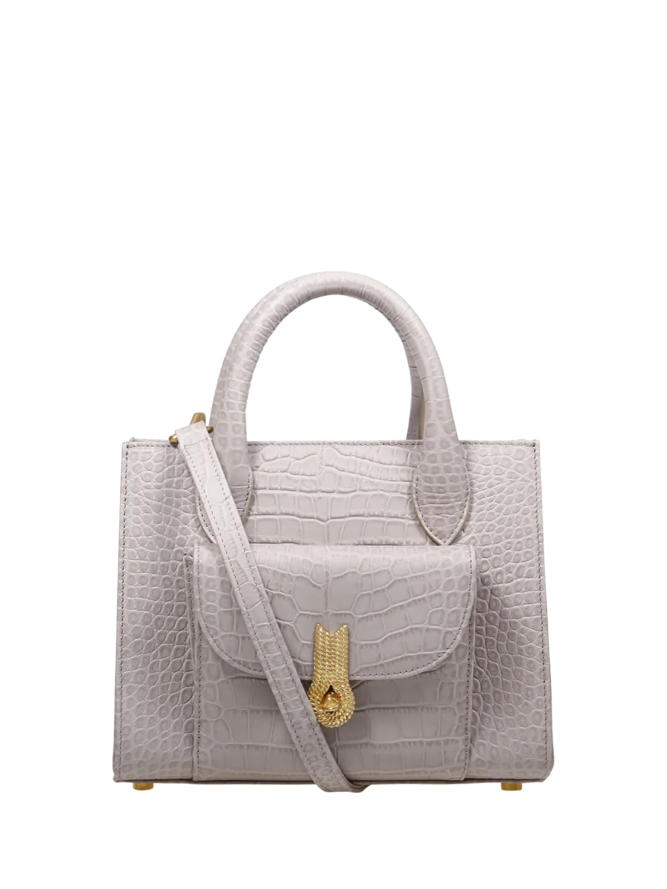 WOMAN AMATO DANIELE WHITE CALF LEATHER QUEEN TOTE MINI BAG