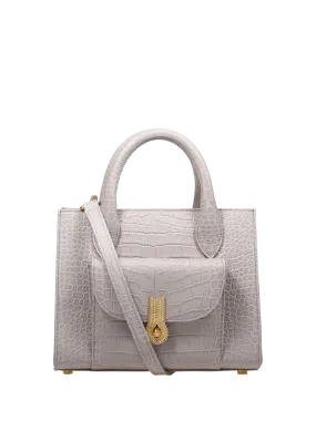 WOMAN AMATO DANIELE WHITE CALF LEATHER QUEEN TOTE MINI BAG