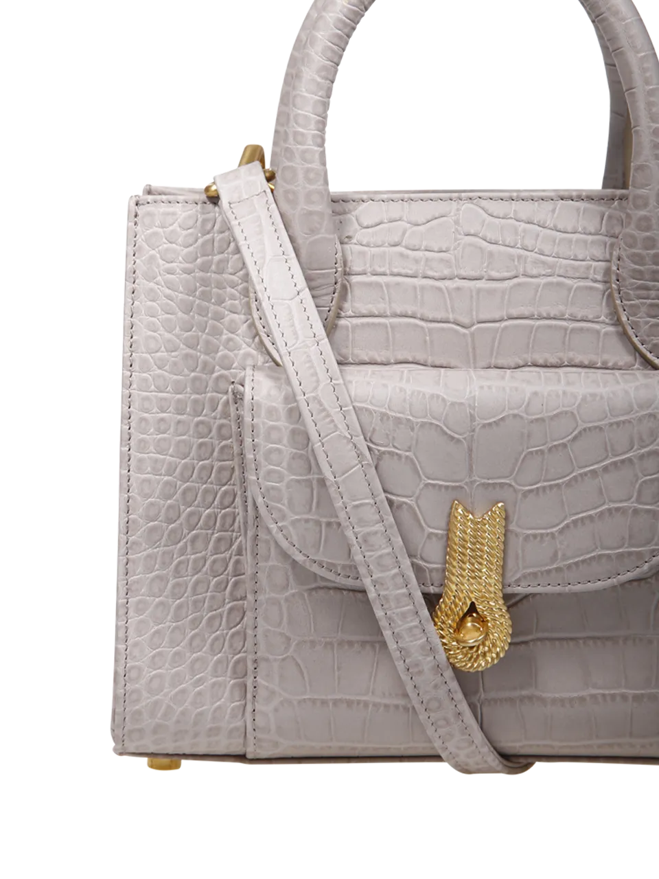 WOMAN AMATO DANIELE WHITE CALF LEATHER QUEEN TOTE MINI BAG