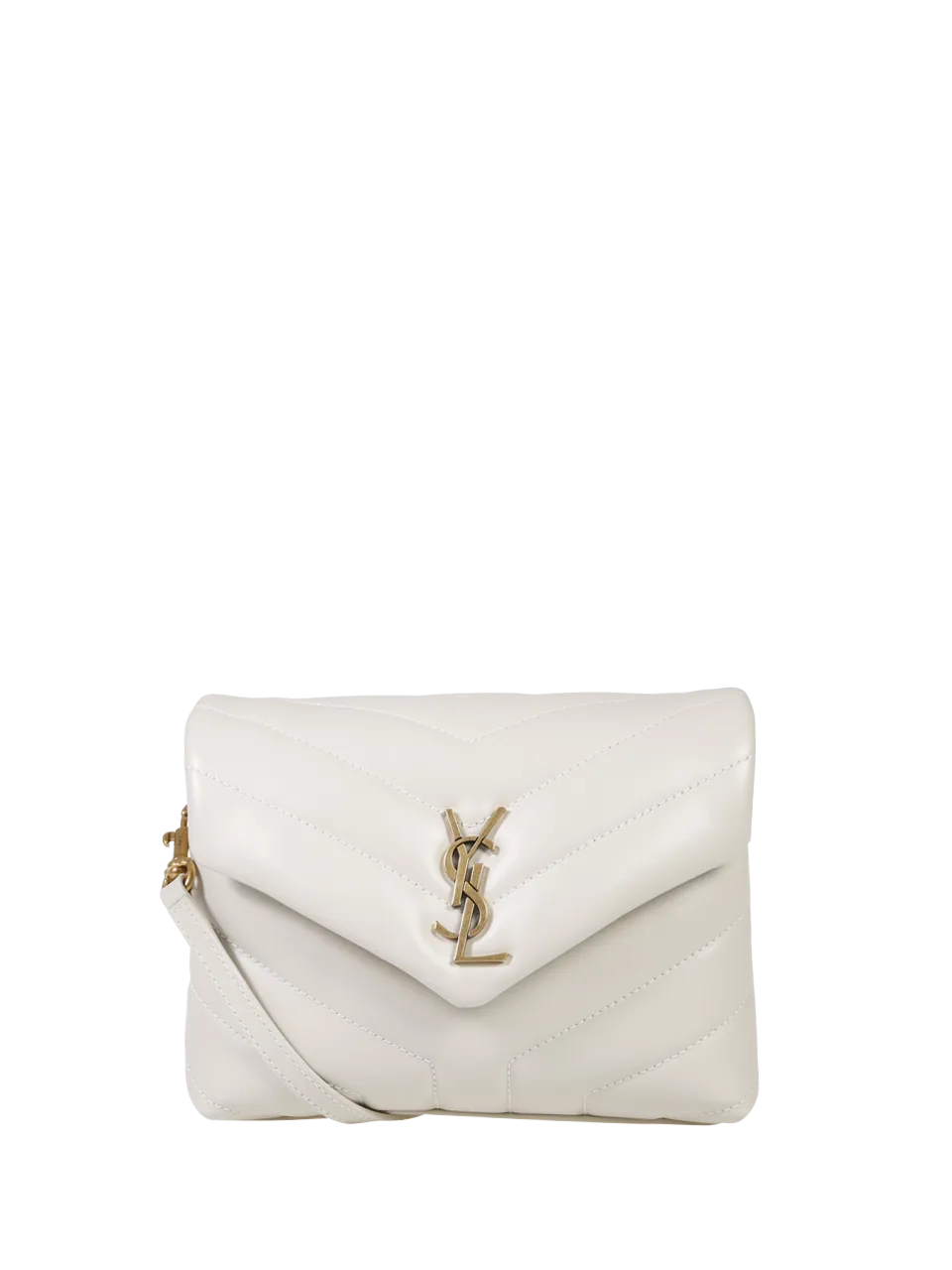 WOMAN SAINT LAURENT WHITE LEATHER MONOGRAM MINI BAG