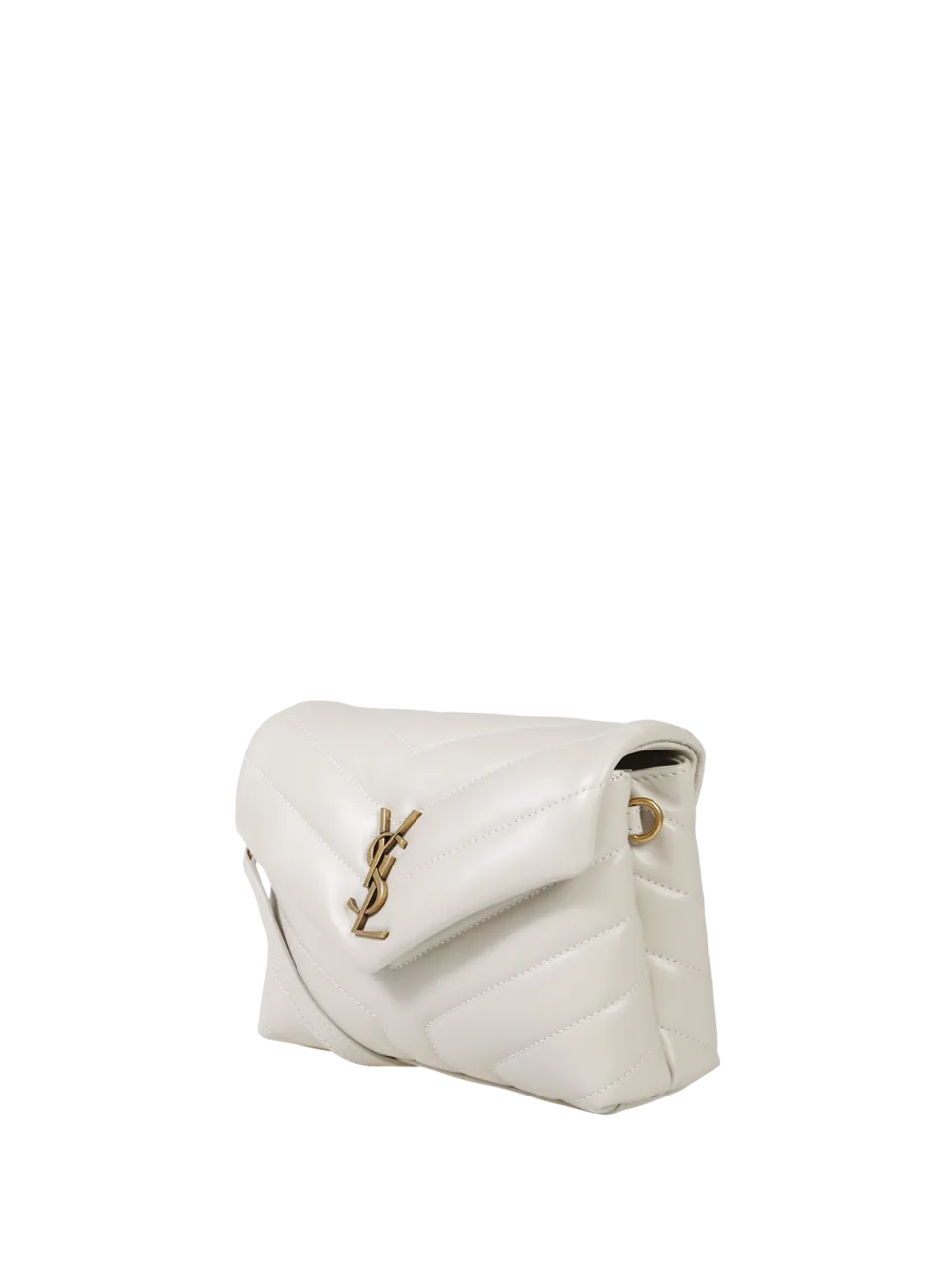 WOMAN SAINT LAURENT WHITE LEATHER MONOGRAM MINI BAG