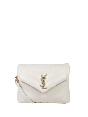 WOMAN SAINT LAURENT WHITE LEATHER MONOGRAM MINI BAG