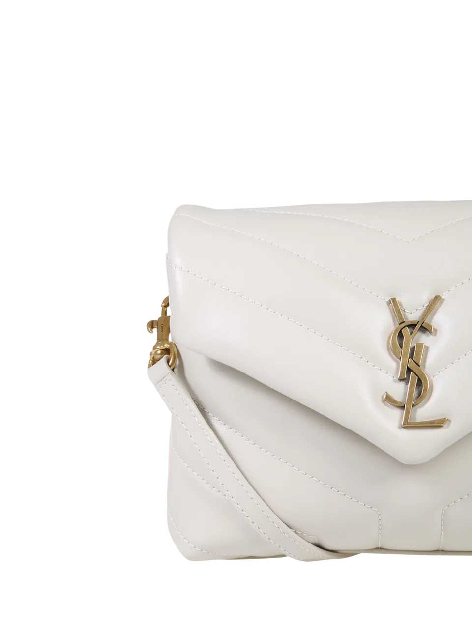 WOMAN SAINT LAURENT WHITE LEATHER MONOGRAM MINI BAG