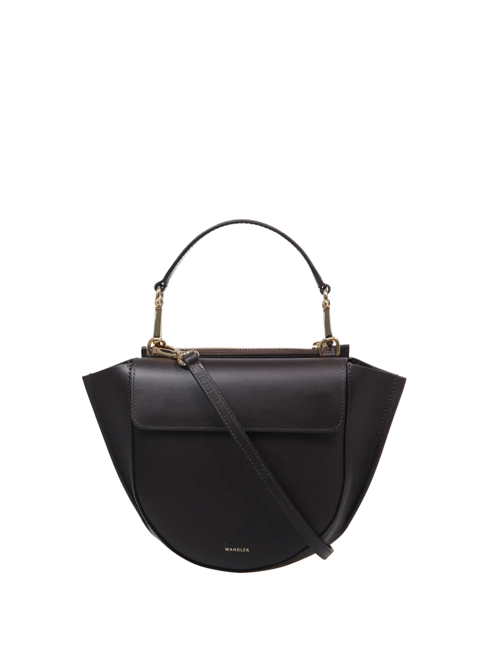 WOMAN WANDLER DARK BROWN CALF LEATHER HORTENSIA MINI BAG