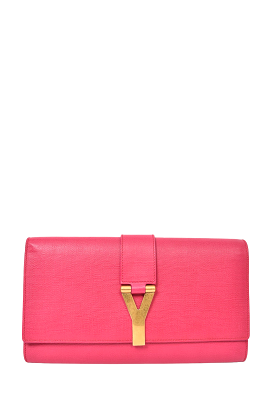 Yves Saint Laurent Hot Pink Leather Ligne Clutch