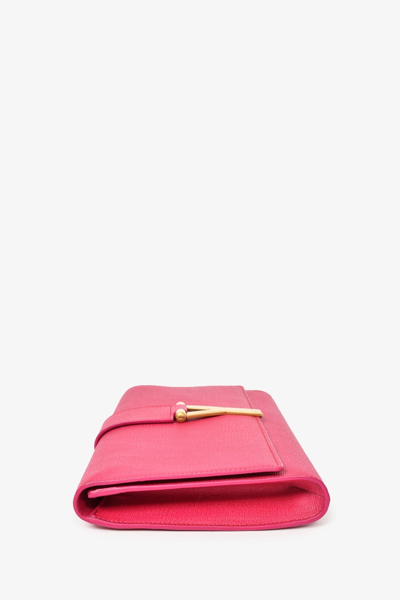 Yves Saint Laurent Hot Pink Leather Ligne Clutch